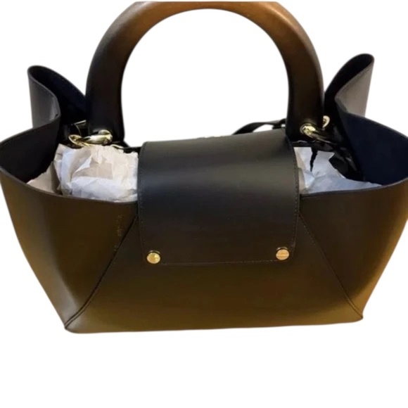 NWT CLAUDIA Firenze Isabela Nero Women’s Black Tote Style Handbag - Picture 6 of 8